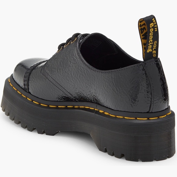 Dr. Martens 1461 TC DISTRESSED PATENT LEATHER PLATFORM SHOES - Picture 3 of 5